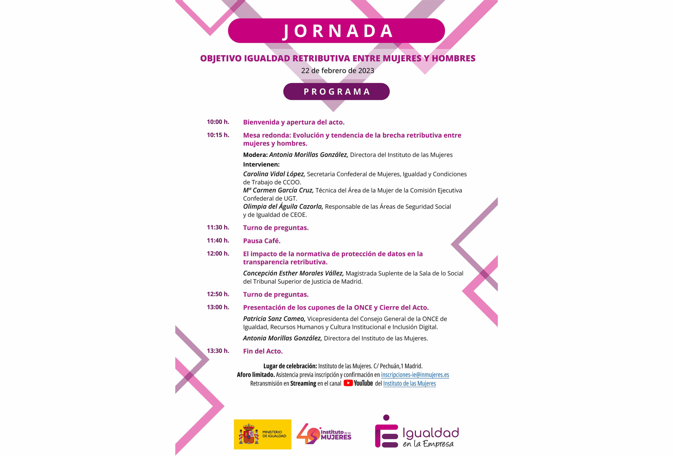 El Instituto de las Mujeres ha celebrado, con motivo del día para la igualdad salarial, la «Jornada Objetivo Igualdad Retributiva entre Hombres y Mujeres”.