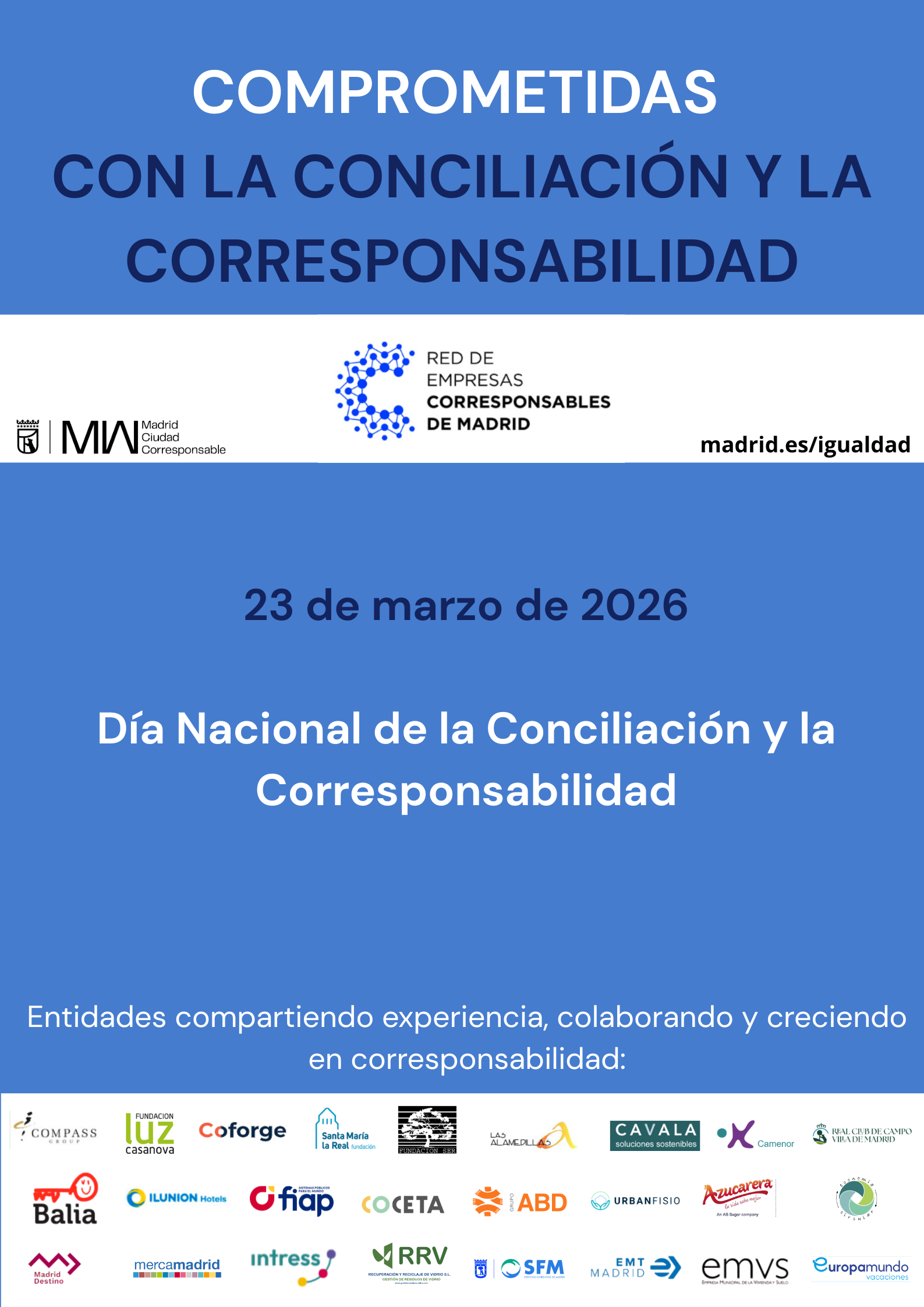 La Red de Empresas Corresponsables de Madrid impulsa una campaña conjunta por el Día Nacional de la Conciliación y la Corresponsabilidad